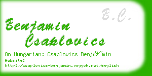 benjamin csaplovics business card